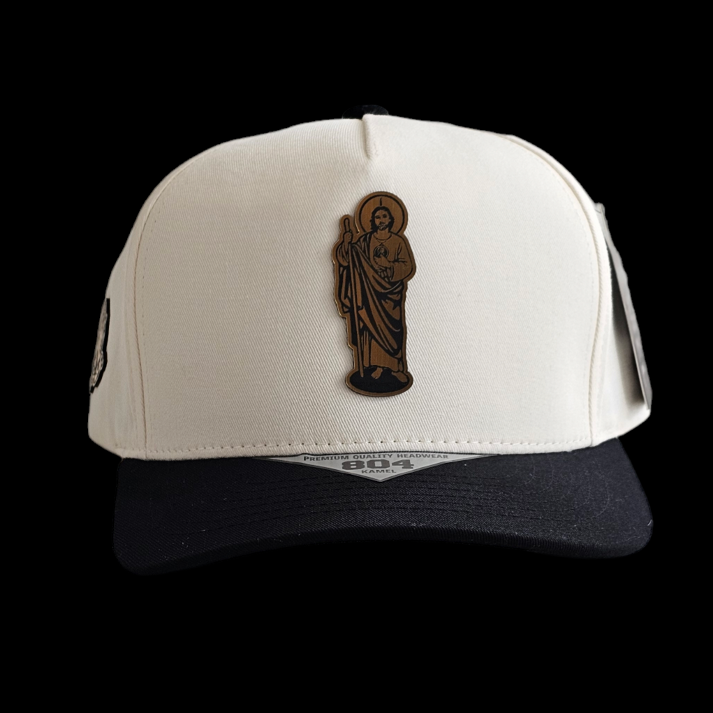 GORRA PLACA SAN JUDAS, NATURAL/NEGRA