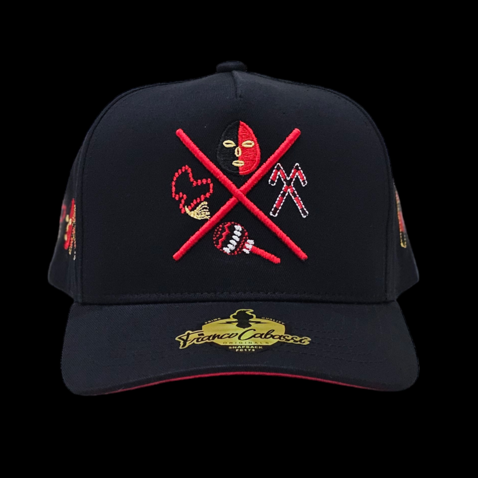 GORRA ELEGUA CRUZ, VISERA ROJA